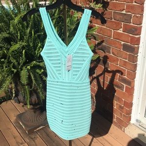 Bebe petite Maeve mesh stripe midi dress size xxsp